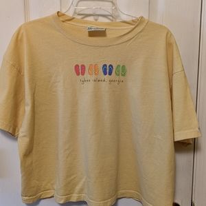 Ladies crop top beach  T-shirt, cover-up. Size: one size